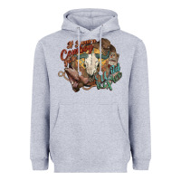 Heather Grey Cowboy wild and free western Heavyweight Hoodie - HowdyJamesFarm