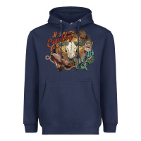 Navy Cowboy wild and free western Heavyweight Hoodie - HowdyJamesFarm