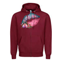 Burgundy Eared Turquoise Pink Easter Lips Zipper Hoodie - Bettercallsaul