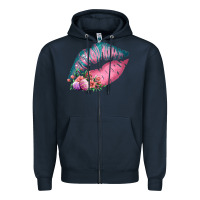 Navy Eared Turquoise Pink Easter Lips Zipper Hoodie - Bettercallsaul