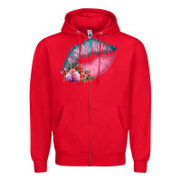 Red Eared Turquoise Pink Easter Lips Zipper Hoodie - Bettercallsaul