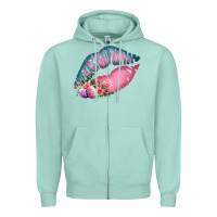 Seafoam Eared Turquoise Pink Easter Lips Zipper Hoodie - Bettercallsaul