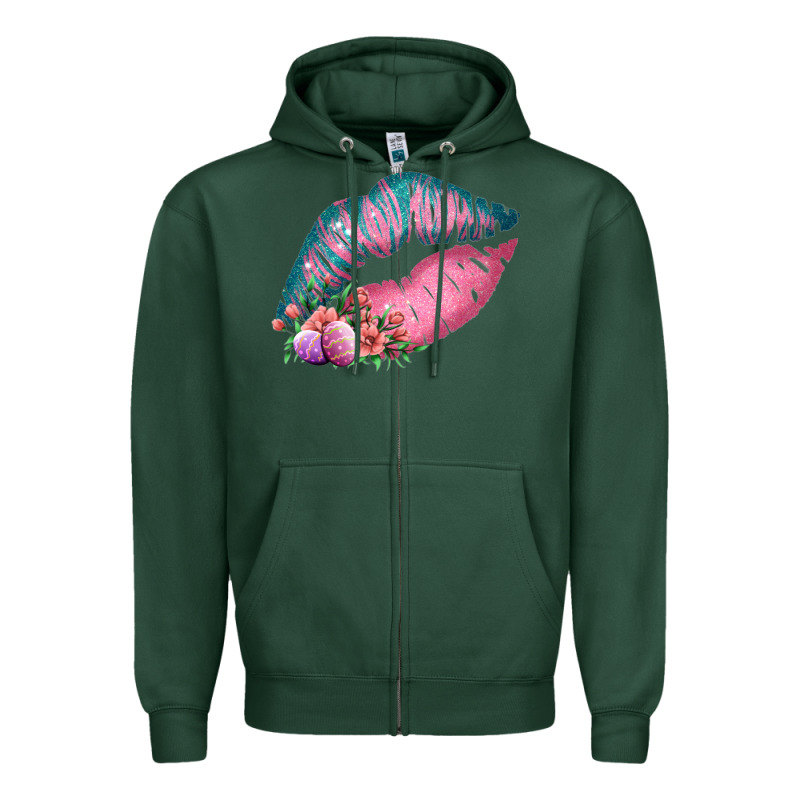Eared Turquoise Pink Easter Lips Zipper Hoodie by Bettercallsaul | Teevron