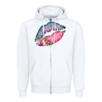 White Eared Turquoise Pink Easter Lips Zipper Hoodie - Bettercallsaul