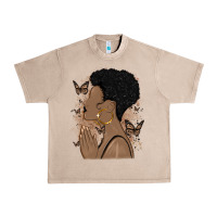 French Oak black woman praying Urban Heavy Tee - MaliasSmallBusiness