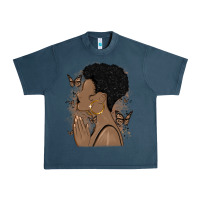 Midnight Navy black woman praying Urban Heavy Tee - MaliasSmallBusiness