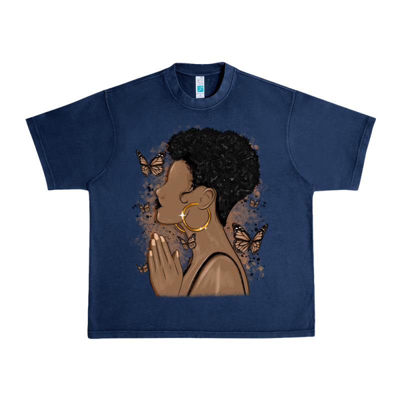 Black Woman Praying Urban Heavy Tee by MaliasSmallBusiness | Teevron