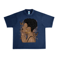 Navy black woman praying Urban Heavy Tee - MaliasSmallBusiness