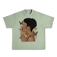 Oil Green black woman praying Urban Heavy Tee - MaliasSmallBusiness