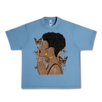 Pebble Blue black woman praying Urban Heavy Tee - MaliasSmallBusiness