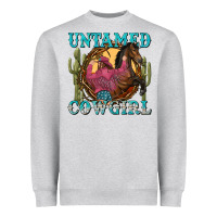 Heather Grey untamed cowgirl Heavyweight Sweatshirt - NancyCooperArtShop