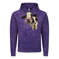 Cloud Purple Cute Holstein Heifer Vintage Hoodie - LillyAllenDesigns