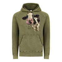 Vintage Olive Cute Holstein Heifer Vintage Hoodie - LillyAllenDesigns