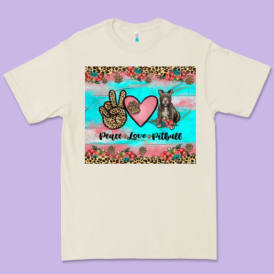 Peace Love Pitbull Premium Tee Designed By Jahusdesignshop