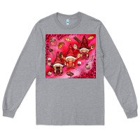 Heather Grey gnomies with food Long Sleeve Tee - NancyCooperArtShop