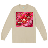 Mushroom gnomies with food Long Sleeve Tee - NancyCooperArtShop
