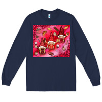 Navy gnomies with food Long Sleeve Tee - NancyCooperArtShop