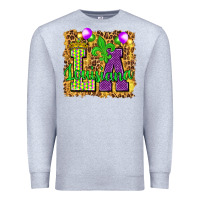 Heather Grey Louisiana leopard with balloons Premium Sweatshirt - HowdyJamesFarm