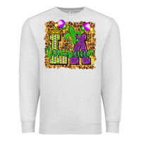 Oatmeal Heather Louisiana leopard with balloons Premium Sweatshirt - HowdyJamesFarm