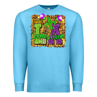 Ocean Blue Louisiana leopard with balloons Premium Sweatshirt - HowdyJamesFarm