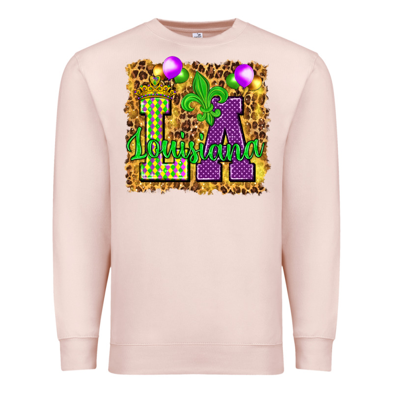 Louisiana Leopard With Balloons Premium Sweatshirt by HowdyJamesFarm | Teevron