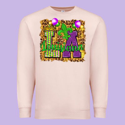 Louisiana Leopard With Balloons Premium Sweatshirt Designed By Howdyjamesfarm
