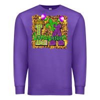 Purple Louisiana leopard with balloons Premium Sweatshirt - HowdyJamesFarm