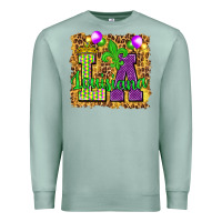 Seafoam Louisiana leopard with balloons Premium Sweatshirt - HowdyJamesFarm