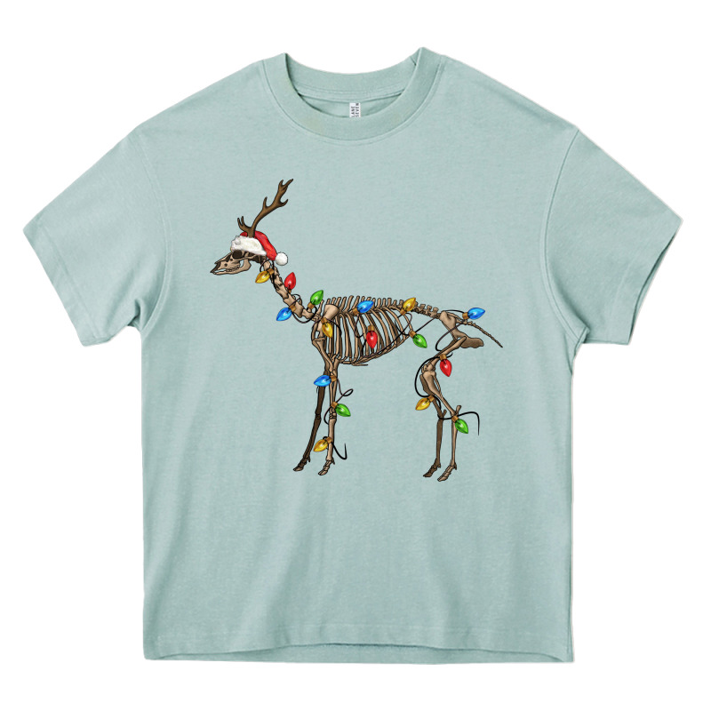 Christmas Deer Skeleton Heavy Core Tee by FaDigitalArtStudio | Teevron