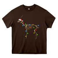 Chocolate Brown christmas deer skeleton Heavy Core Tee - FaDigitalArtStudio