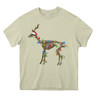 Mossy christmas deer skeleton Heavy Core Tee - FaDigitalArtStudio