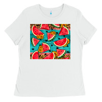 White watermelon and sunflowers Ladies Tee - HRA Design Shop
