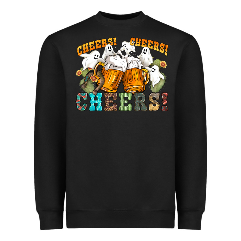 Western Cheers With Ghosts Heavyweight Sweatshirt by NancyCooperArtShop | Teevron
