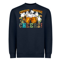 Navy western cheers with ghosts Heavyweight Sweatshirt - NancyCooperArtShop