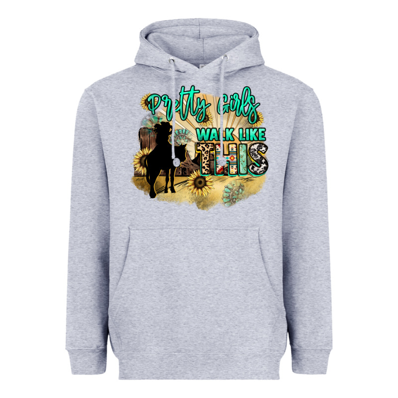 Pretty Girls Walk Like This Heavyweight Hoodie by HowdyJamesFarm | Teevron