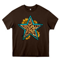 Chocolate Brown western leopard star Heavy Core Tee - HRA Design Shop