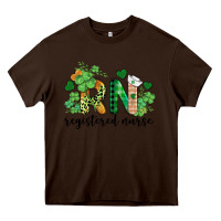 Chocolate Brown st. patricks day registered nurse rn Heavy Core Tee - BarkalooDesign