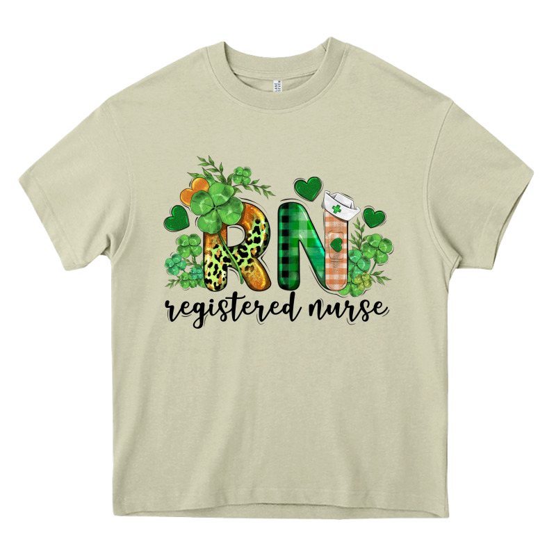 St. Patricks Day Registered Nurse Rn Heavy Core Tee by BarkalooDesign | Teevron