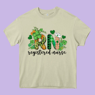 St. Patricks Day Registered Nurse Rn Heavy Core Tee Designed By Barkaloodesign