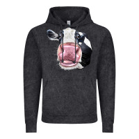 Vintage Black Cute Holstein Face Vintage Hoodie - LillyAllenDesigns