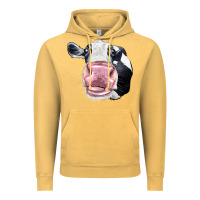 Vintage Mustard Cute Holstein Face Vintage Hoodie - LillyAllenDesigns