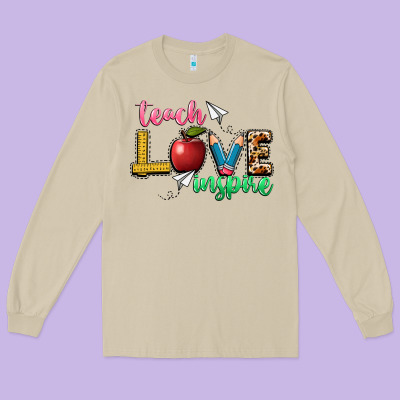 Teach Love Inspire Long Sleeve Tee Designed By Nancycooperartshop