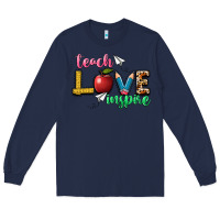 Navy teach love inspire Long Sleeve Tee - NancyCooperArtShop