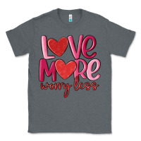 Charcoal Heather love more worry less Classic Tee - MaliasSmallBusiness