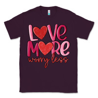 Plum love more worry less Classic Tee - MaliasSmallBusiness