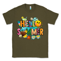 Army Green hello summer Classic Tee - JahusDesignShop