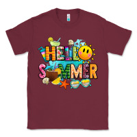 Burgundy hello summer Classic Tee - JahusDesignShop