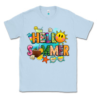 Dusty Blue hello summer Classic Tee - JahusDesignShop