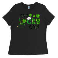 Black one lucky certified medical assistant cma Ladies Tee - RanaPortraitStore