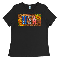 Black usa sunflowers license plate Ladies Tee - HRA Design Shop
